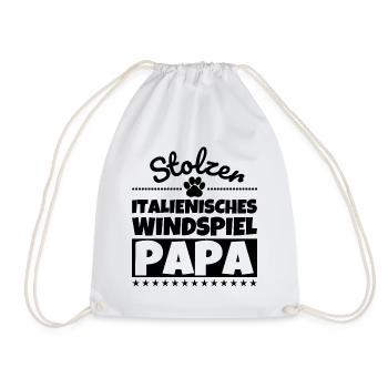 Italienisches Windspiel lustig Herrchen Hund - Turnbeutel - Weiß - Vorne