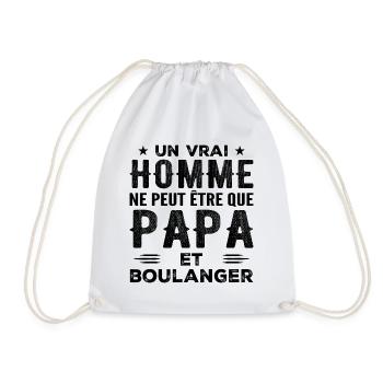 Un Vrai Homme N'est Que Papa et Boulanger - Sac de sport léger - blanc - Devant