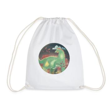 Dinosaur in the Landscape - Drawstring Bag - white - Front