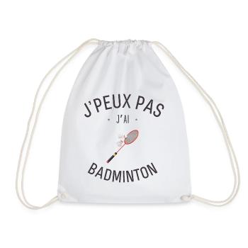 J'Peux pas j'ai Badminton - Sac de sport léger - blanc - Devant
