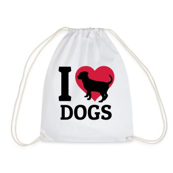 I love dogs - Drawstring Bag - white - Front