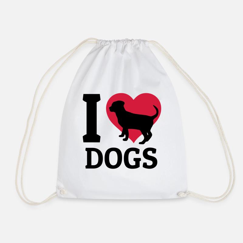 I love dogs - Turnbeutel - Weiß