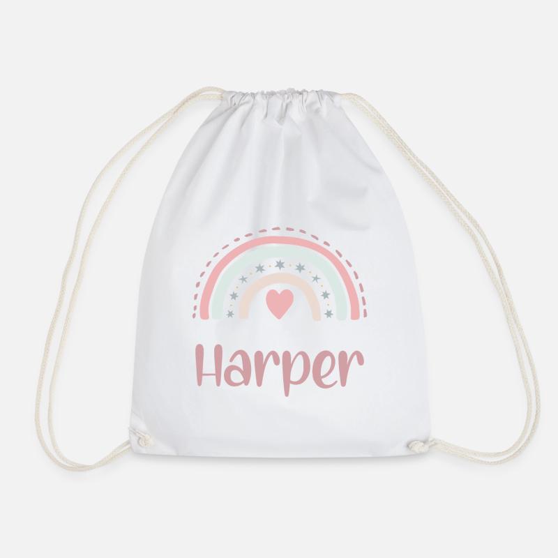 Harper Name Regenbogen - Turnbeutel - Weiß