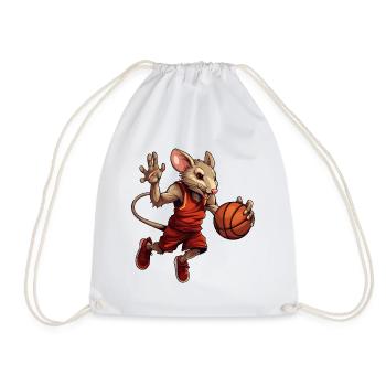 Basketball Ratte - Turnbeutel - Weiß - Vorne