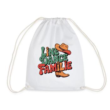Line Dance Familie. Die ganze Familie tanzt - Turnbeutel - Weiß - Vorne