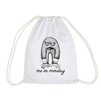 me on monday | Me on Monday | funny gift - Drawstring Bag - white - Front