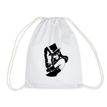 Halloween woman / woman make-up - Drawstring Bag - white - Front
