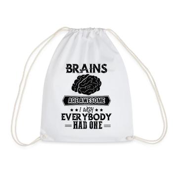 Brains Are Awesome - Turnbeutel - Weiß - Vorne