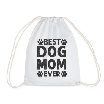 Meilleur chien maman jamais | Cadeau de maman chien fête des mères - Sac de sport léger - blanc - Devant