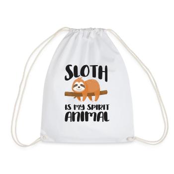 Faultier - Sloth is my spirit animal - Geschenk - Turnbeutel - Weiß - Vorne