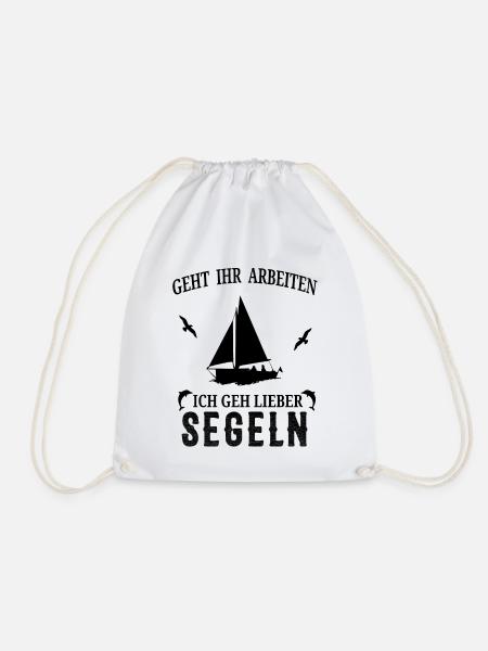 Segeln | Geschenk Segler | Geschenk Segeln lustig - Turnbeutel - Weiß