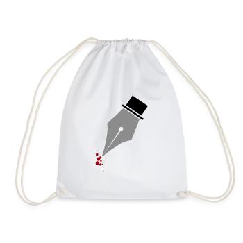 Stylo plume écrivain écrivain cadeau - Sac de sport léger - blanc - Devant