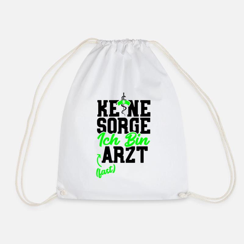 Keine Sorge ich bin Arzt fast - Turnbeutel - Weiß