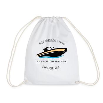 Wassersport Boot & Kapitän Motiv als Geschenkidee - Turnbeutel - Weiß - Vorne