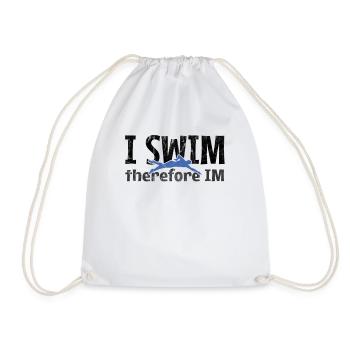 Nageur je nage donc IM cadeau pour la natation - Sac de sport léger - blanc - Devant