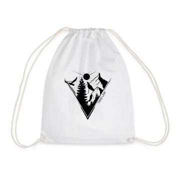 Tree line hikers nature mountain forest gifts - Drawstring Bag - white - Front
