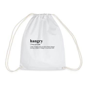 Hangry Hunger Foodlover wütend Spaghetti Pizza - Turnbeutel - Weiß - Vorne
