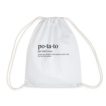 Potato Meditation Kartoffel Meditato Couch - Drawstring Bag - white - Front