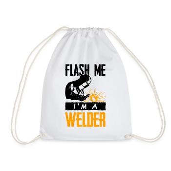 Flash me I'm welder welder gift welder G - Drawstring Bag - white - Front