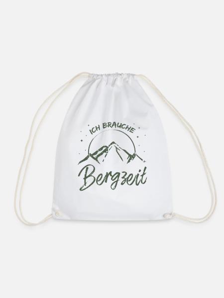 Brauche Bergzeit Geschenk wandern Geschenkidee - Turnbeutel - Weiß