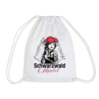 Modern Black Forest girl with Bollenhut - Drawstring Bag - white - Front
