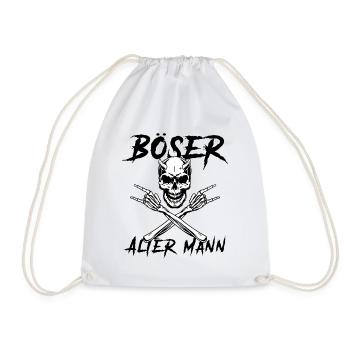 Böser alter Mann Totenkopf mit Hörnern - Turnbeutel - Weiß - Vorne