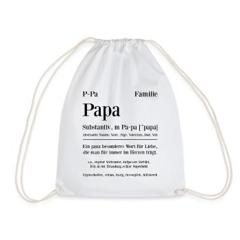 Papa Substantiv ein ganz besonderes Wort für Liebe - Turnbeutel - Weiß - Vorne