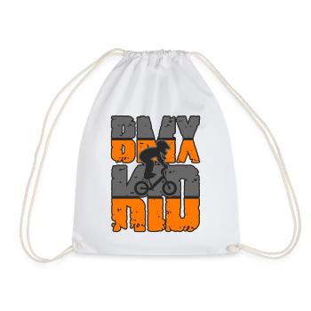 BMX Bicycle Accessories BMX Rider Ramp BMX downhill - Drawstring Bag - white - Front