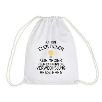 Elektriker Ich Bin Elektriker Kein Magier Geschenk - Turnbeutel - Weiß - Vorne