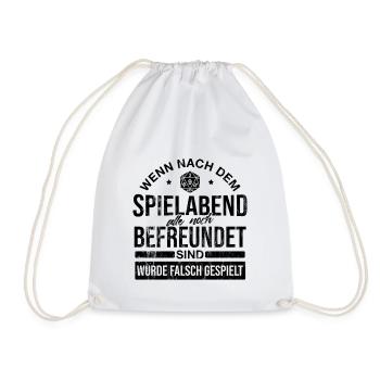 Brettspiele Brettspiel Spieleabend - Turnbeutel - Weiß - Vorne