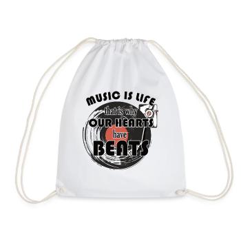 Music Is Life for composers - Drawstring Bag - white - Front