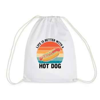 La vie est meilleure avec Hot Dog Hotdog BBQ - Sac de sport léger - blanc - Devant