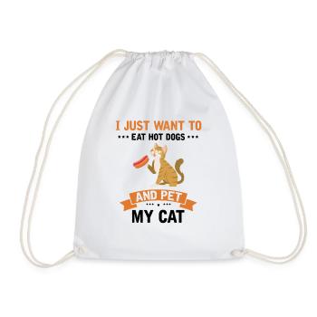Hot Dog et chats Love Cat Lovers Cadeau - Sac de sport léger - blanc - Devant