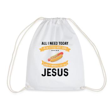 Jésus et Hot Dog Dieu Christ Chrétien - Sac de sport léger - blanc - Devant