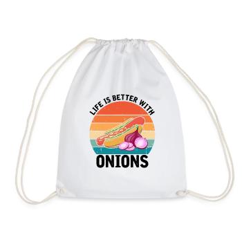 Hot Dog Love Hot Dog Potato Ketchup - Drawstring Bag - white - Front