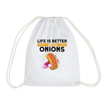 Hot Dog Love Hot Dog Potato Ketchup - Drawstring Bag - white - Front