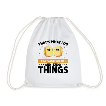 Sandwich Love and Scientist Cheese Food - Drawstring Bag - white - Front