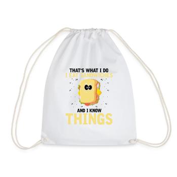 Sandwich Love and Scientist Cheese Food - Drawstring Bag - white - Front