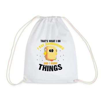 Sandwich Love and Scientist Cheese Food - Drawstring Bag - white - Front