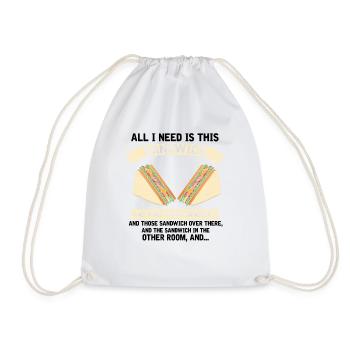 Day and Night Sandwich Food Gift FastFood - Drawstring Bag - white - Front