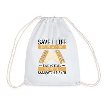 Food Makers Grill BBQ Sandwich Grill Master - Drawstring Bag - white - Front