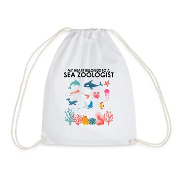 Le cœur appartient au zoologiste marin Biologie marine Mer - Sac de sport léger - blanc - Devant