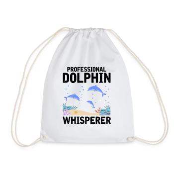 Professional Dolphin Whisperer Zooologist Sea Oze - Drawstring Bag - white - Front