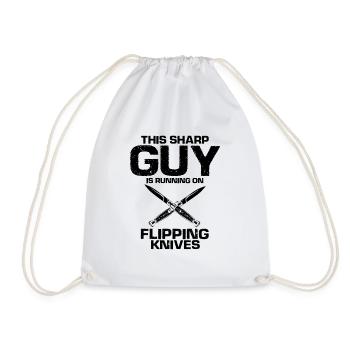 Knife Collector Designs Messerfan Knife Maker - Drawstring Bag - white - Front