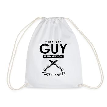 Knife Collector Designs Messerfan Knife Maker - Drawstring Bag - white - Front