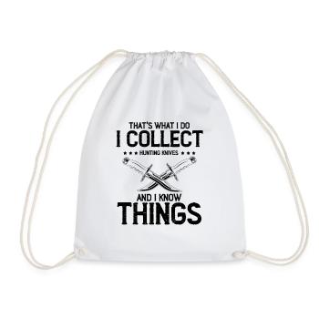 White Things and Collect Hunting Knife Knife Collector - Drawstring Bag - white - Front