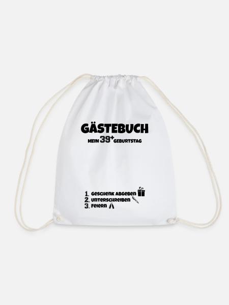 Happy Birthday 39+ Geburtstag B-Day Gästeliste - Turnbeutel - Weiß