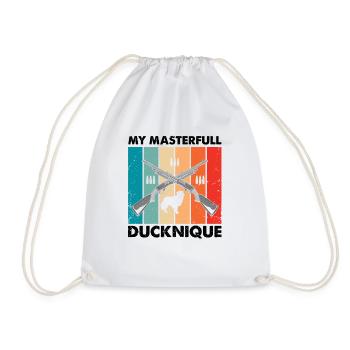 Funny Duck Hunting Design Hunters Hunting Ducks Design - Drawstring Bag - white - Front