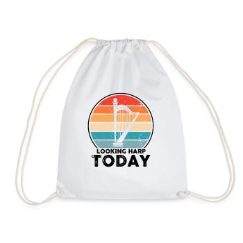 Harp design for harpist and harp player - Drawstring Bag - white - Front