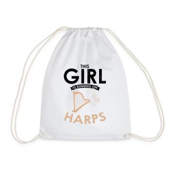 Harp design for harpist and harp player - Drawstring Bag - white - Front